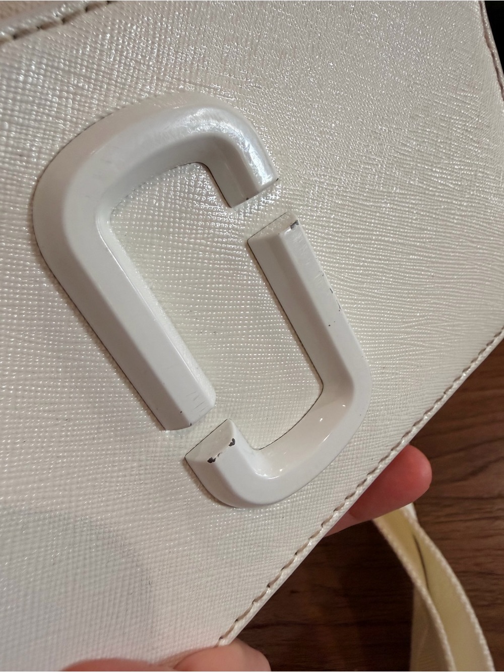 Marc Jacobs Snapshot Leather Crossbody Bag White Toned Hardware Designer Classy - Picture 16 of 16